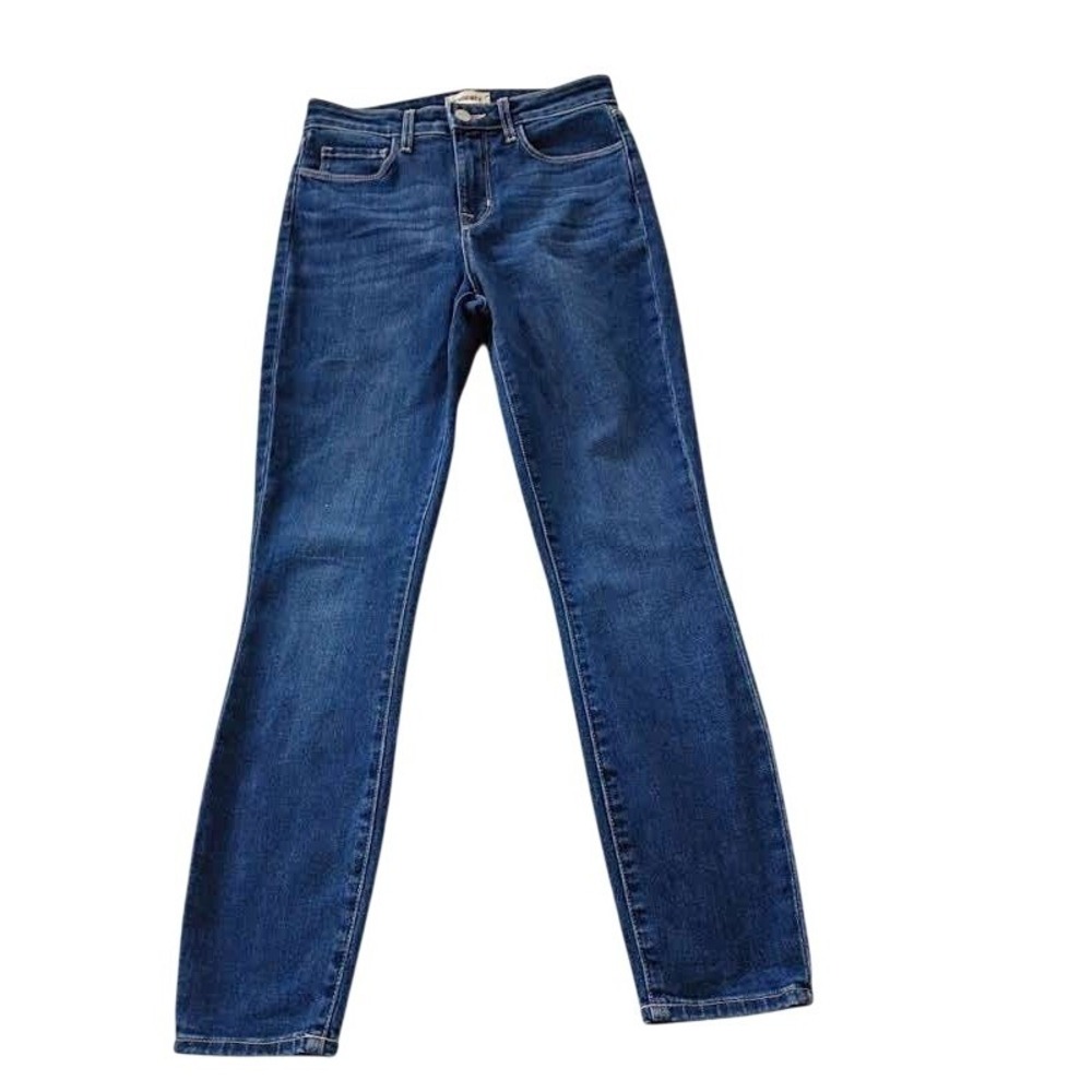 L'AGENCE NWOT Margot High Rise Skinny Jeans Byers Blue 25x26 Stretch Denim $265 - Picture 2 of 10
